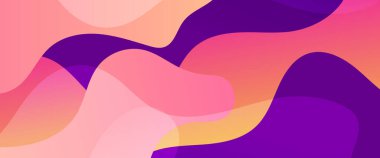 Pembe ve mor menekşe vektör gradyan soyut yaratıcı afiş dalga şekilli, minimal ve basit moda tarzında. Sunumlar, el ilanları, posterler, arkaplan, yıllık rapor, davetiyeler için vektör