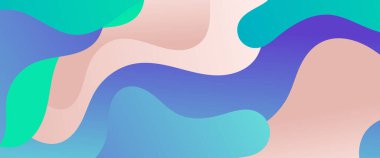 Mavi bej ve yeşil vektör modern gradyan soyut sancak dalga ve sıvı elementler vektör illüstrasyonlu. Sunumlar, el ilanları, posterler, arkaplan, yıllık rapor, davet için vektör