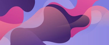 Mor menekşe beyaz ve pembe vektör dalgalar ve sıvı şekilli basit gradyan arkaplan. Sunumlar, el ilanları, posterler, arkaplan, yıllık rapor, davetiyeler için vektör tasarımı