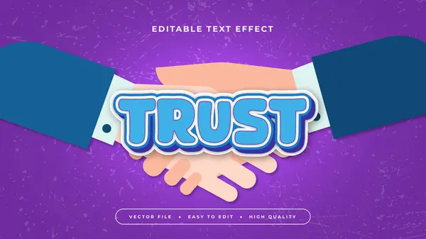 stock vector Blue white and purple violet trust 3d editable text effect - font style