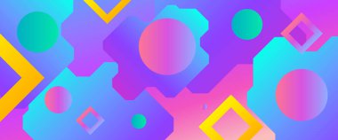 Renkli vektör minimalist basit soyut geometrik bayrak. Arkaplan, afiş, el ilanı, kart, duvar kağıdı, kapak veya broşür için grafiksel tasarım unsuru modern biçim kavramı