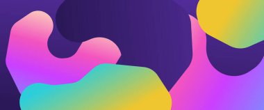 Renkli vektör eğimli soyut afiş ve şekiller. Arkaplan sunumu, arkaplan, duvar kağıdı, afiş, broşür, web düzeni ve kapak için