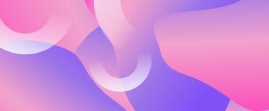 Mor menekşe ve pembe vektör soyut geometrik şekilli modern pankart. Web sitesi, afişler, broşürler, posterler, el ilanları, kart ve kapak için