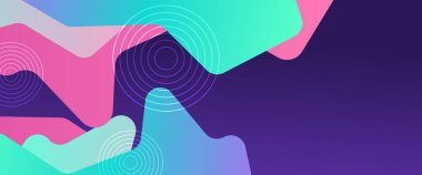 Mavi yeşil ve mor mor, modern ve basit, soyut, şekilli bir sanat vektörü. Arkaplan sunumu, arkaplan, duvar kağıdı, afiş, broşür, web düzeni ve kapak için