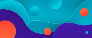 Turuncu ve mavi vektör minimalist basit soyut geometrik pankart. Arkaplan, afiş, el ilanı, kart, duvar kağıdı, kapak veya broşür için grafiksel tasarım unsuru modern biçim kavramı