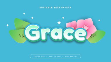 Mavi yeşil ve pembe zarafet 3d değiştirilebilir metin efekti - yazı tipi biçimi