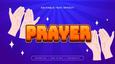 Mavi turuncu ve bej rengi dua 3d düzenlenebilir metin efekti - yazı tipi biçimi