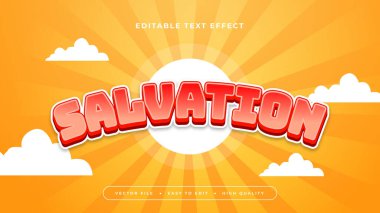 Kırmızı beyaz ve turuncu kurtuluş 3d düzenlenebilir metin efekti - yazı tipi
