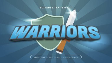 Mavi yeşil ve kahverengi savaşçılar 3d değiştirilebilir metin efekti - yazı tipi biçimi