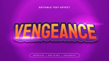 Orange and purple violet vengeance 3d editable text effect - font style clipart