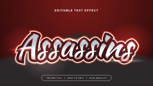 stock vector Red and white assasins 3d editable text effect - font style