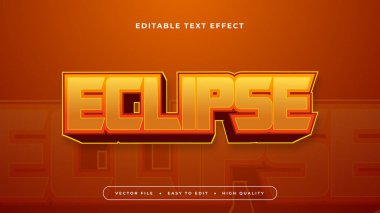 Kahverengi ve turuncu tutulma 3d düzenlenebilir metin efekti - yazı tipi