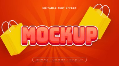 Kırmızı sarı ve beyaz model 3d düzenlenebilir metin efekti - yazı tipi biçimi