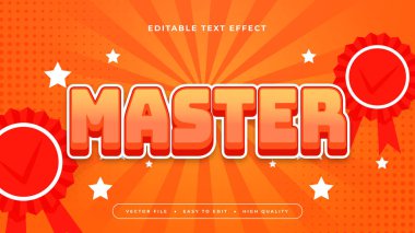 Beyaz turuncu ve kırmızı ana 3d düzenlenebilir metin efekti - yazı tipi biçimi