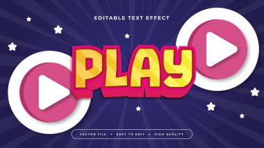 Pembe Sarı ve Mavi Oyun 3d Düzenlenebilir Metin Efekti - Yazıtipi Biçimi