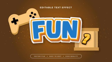 Kahverengi Mavi ve Beyaz Eğlenceli 3d Düzenlenebilir Metin Efekti - Yazıtipi Biçimi