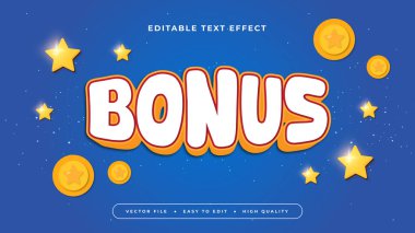 Beyaz Turuncu ve Mavi Bonus 3d Düzenlenebilir Metin Efekti - Yazı Tipi Stili