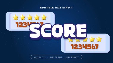 Beyaz ve Mavi Puanlı 3d Düzenlenebilir Metin Efekti - Yazıtipi Biçimi