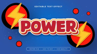 Mavi Kırmızı ve Turuncu Güç 3d Düzenlenebilir Metin Efekti - Yazıtipi Biçimi