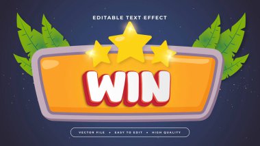 Beyaz Kırmızı ve Mavi Kazanan 3d Düzenlenebilir Metin Efekti - Yazı Tipi Biçimi