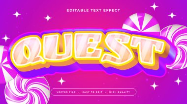 Pembe Mor Mor ve Turuncu Görev 3d Düzenlenebilir Metin Efekti - Yazı Tipi Biçimi