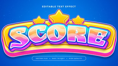 Mavi Pembe ve Sarı Puanlı 3d Düzenlenebilir Metin Efekti - Yazıtipi Biçimi