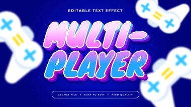 Pembe Mavi ve Mor Mor Mor Çok Oyuncu 3d Düzenlenebilir Metin Efekti - Yazı Tipi