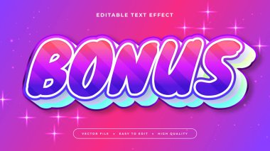 Pembe Mavi ve Mor Bonus 3d Düzenlenebilir Metin Efekti - Yazı Tipi Biçimi