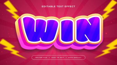 Kırmızı Mavi ve Pembe Kazanan 3d Düzenlenebilir Metin Efekti - Yazıtipi Biçimi