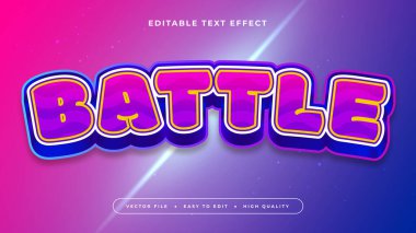 Pembe Mavi ve Mor Mor Savaş 3d Düzenlenebilir Metin Efekti - Yazı Tipi Stili