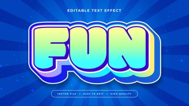 Yeşil Mavi ve Beyaz Eğlenceli 3d Düzenlenebilir Metin Efekti - Yazıtipi Biçimi