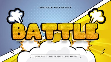 Sarı Beyaz ve Gri Savaş 3d Düzenlenebilir Metin Efekti - Yazı Tipi Stili