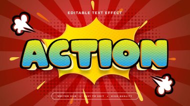 Kırmızı Sarı ve Yeşil Eylem 3d Düzenlenebilir Metin Efekti - Yazıtipi Biçimi