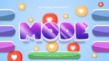 Beyaz Mor Menekşe ve Mavi Kip 3d Düzenlenebilir Metin Efekti - Yazı Tipi Stili