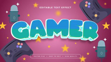 Yeşil ve Kırmızı Oyuncu 3d Düzenlenebilir Metin Efekti - Yazı Tipi Biçimi