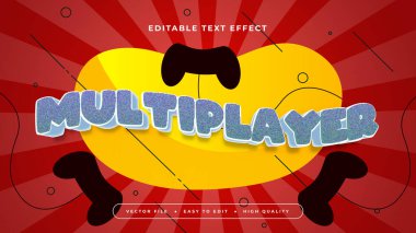 Gri Sarı ve Kırmızı Çoklu Oyuncu 3d Düzenlenebilir Metin Efekti - Yazı Tipi