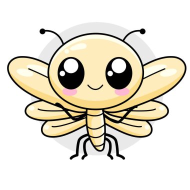 Şirin Arı çizgi filmi Kawaii çıkartması. Karakter Vektör İllüstrasyonu