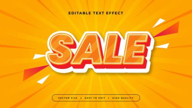 Turuncu ve Beyaz Satış 3d Düzenlenebilir Metin Efekti - Yazı Tipi Biçimi