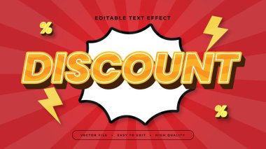 Turuncu ve Kırmızı İndirim 3d Düzenlenebilir Metin Efekti - Yazı Tipi Biçimi