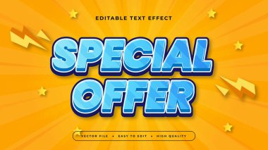 Mavi ve Sarı Özel Teklif 3d Düzenlenebilir Metin Efekti - Yazıtipi Biçimi