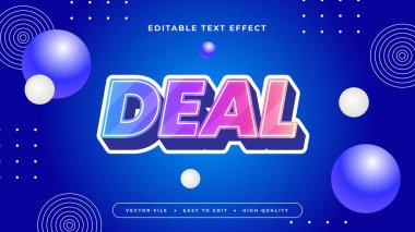 Mavi Pembe ve Mor Menekşe Anlaşması 3d Düzenlenebilir Metin Efekti - Yazı Tipi Stili