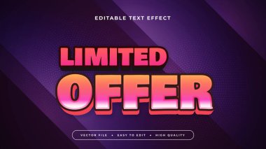 Pembe ve Mor Menekşe Sınırlı Teklif 3d Düzenlenebilir Metin Efekti - Yazı Tipi Biçimi