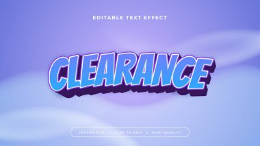 Mavi ve Mor Temizlik 3d Düzenlenebilir Metin Efekti - Yazı Tipi Biçimi