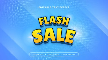 Mavi ve Sarı Flaş Satış 3d Düzenlenebilir Metin Efekti - Yazı Tipi Biçimi