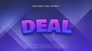 Mavi ve Mor Menekşe Anlaşması 3d Düzenlenebilir Metin Efekti - Yazı Tipi Stili