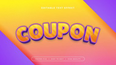 Sarı Turuncu ve Mor Mor Kupon 3d Düzenlenebilir Metin Efekti - Yazı Tipi Stili