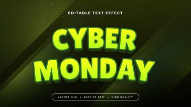 Yeşil Siber Pazartesi 3d Düzenlenebilir Metin Efekti - Yazıtipi Biçimi