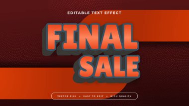 Kırmızı ve Siyah Son Satış 3d Düzenlenebilir Metin Efekti - Yazı Tipi Stili