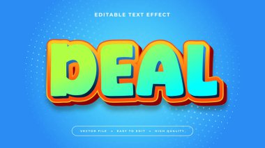 Mavi Yeşil ve Turuncu Anlaşma 3d Düzenlenebilir Metin Efekti - Yazı Tipi Biçimi