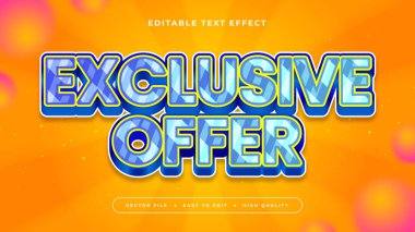 Mavi Turuncu ve Sarı Özel Teklif 3d Düzenlenebilir Metin Efekti - Yazıtipi Biçimi